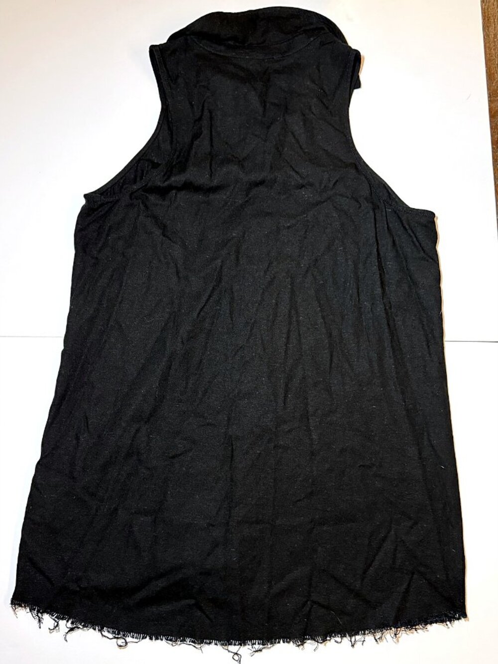 Show Me Your Mumu Basic Button Up Dress Black Linen Blend Womens L Raw Hem